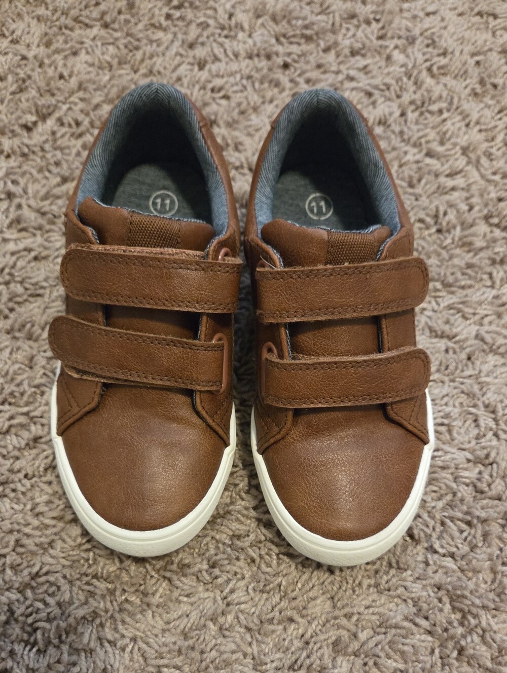 Cat & Jack Brown Double Velcro Kids Sneakers